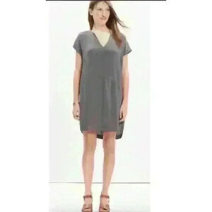 Madewell Gray Du Jour Tunic Shift Dress Womens size XSmall Charcoal Crepe Career